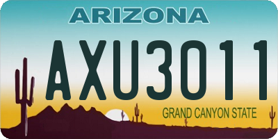 AZ license plate AXU3011