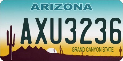 AZ license plate AXU3236