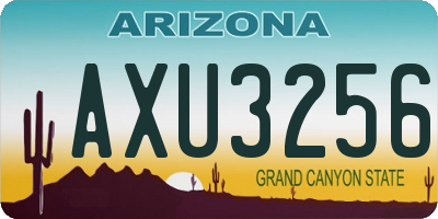 AZ license plate AXU3256