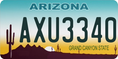 AZ license plate AXU3340