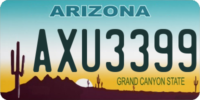 AZ license plate AXU3399