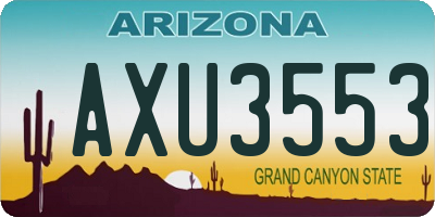 AZ license plate AXU3553
