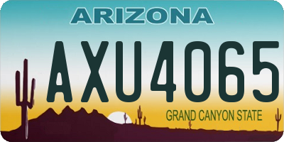 AZ license plate AXU4065