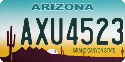 AZ license plate AXU4523