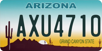 AZ license plate AXU4710