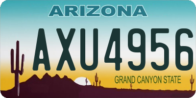 AZ license plate AXU4956