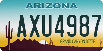 AZ license plate AXU4987