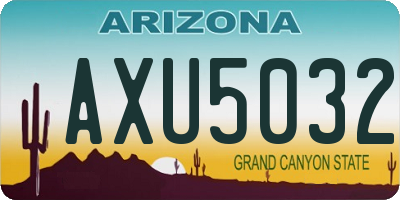 AZ license plate AXU5032