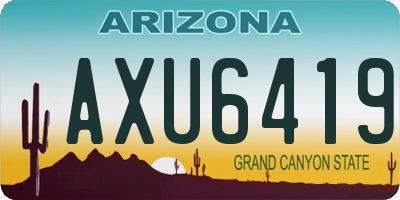 AZ license plate AXU6419