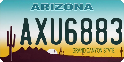 AZ license plate AXU6883