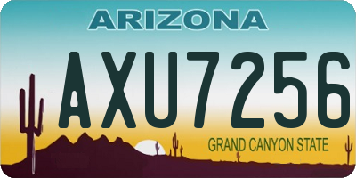AZ license plate AXU7256