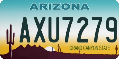 AZ license plate AXU7279