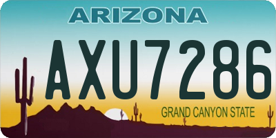 AZ license plate AXU7286