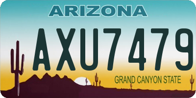 AZ license plate AXU7479