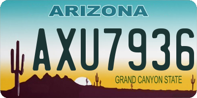 AZ license plate AXU7936