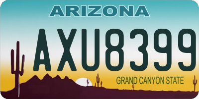 AZ license plate AXU8399