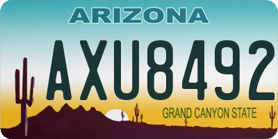 AZ license plate AXU8492