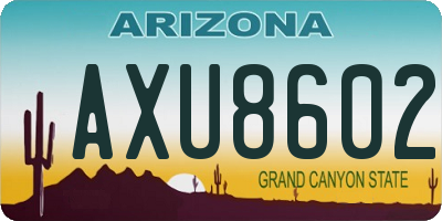 AZ license plate AXU8602
