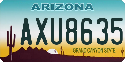 AZ license plate AXU8635