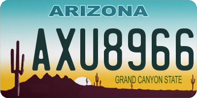 AZ license plate AXU8966