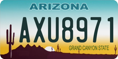 AZ license plate AXU8971