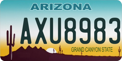 AZ license plate AXU8983