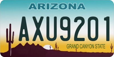 AZ license plate AXU9201