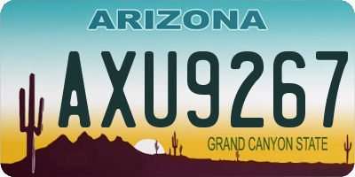 AZ license plate AXU9267