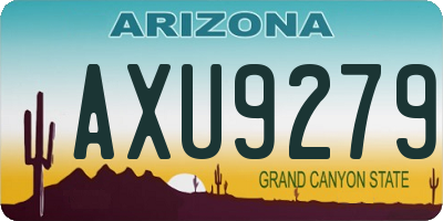 AZ license plate AXU9279