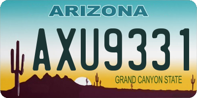 AZ license plate AXU9331