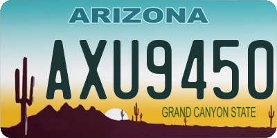 AZ license plate AXU9450