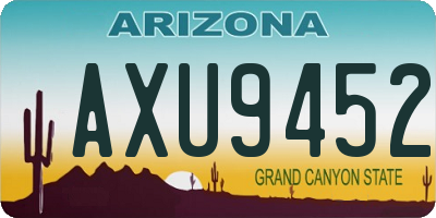 AZ license plate AXU9452