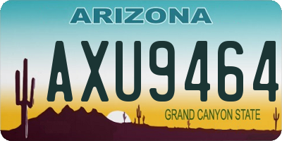 AZ license plate AXU9464