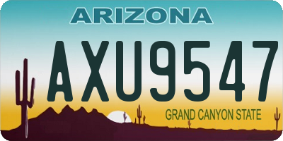 AZ license plate AXU9547