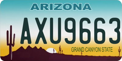 AZ license plate AXU9663