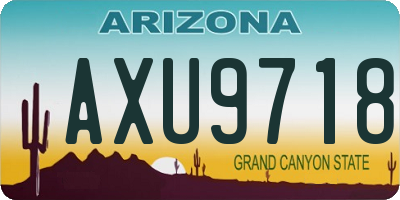 AZ license plate AXU9718