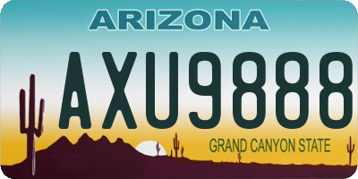 AZ license plate AXU9888