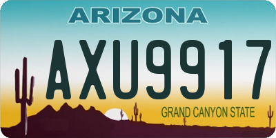 AZ license plate AXU9917
