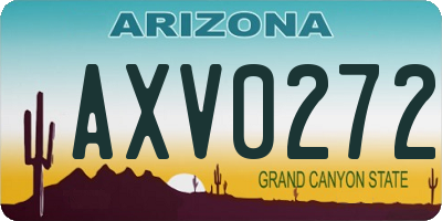 AZ license plate AXV0272