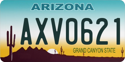 AZ license plate AXV0621