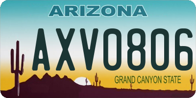 AZ license plate AXV0806