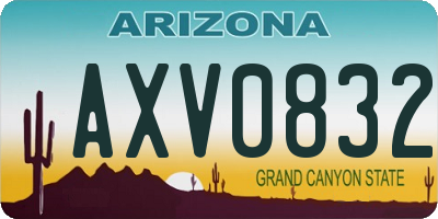 AZ license plate AXV0832