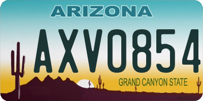 AZ license plate AXV0854