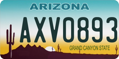 AZ license plate AXV0893
