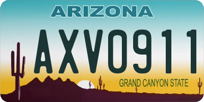 AZ license plate AXV0911