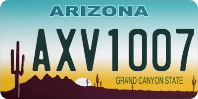 AZ license plate AXV1007
