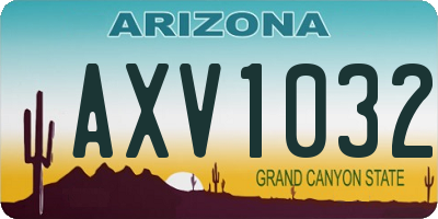 AZ license plate AXV1032