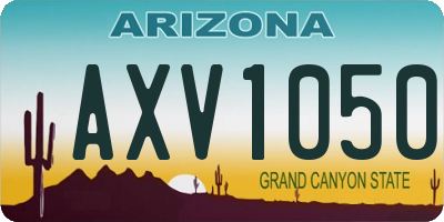 AZ license plate AXV1050