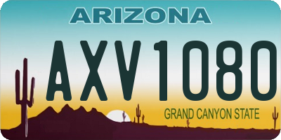 AZ license plate AXV1080