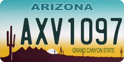 AZ license plate AXV1097
